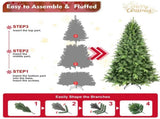 Artificial 7.5ft Green Christmas Tree with 2155PVC/Hard Needle Mixed Branch Tips, memory wireiron 08118047