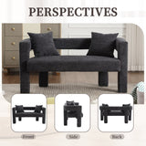 COOLMORE Modern Chenille Loveseat Sofa , Comfy Upholstered 2-Seater Sofa, Small Loveseat Accent W395P224847