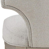 Ivory and Champagne Side Chair with Padded Seat B062P209264