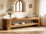 Farmhouse 59 Inch Entryway Bench, Indoor Shoe Storage Console and End of Bed Table 34125090