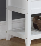 ZUN Rouen Seating Bench with Shoe Storage, White T2574P164221