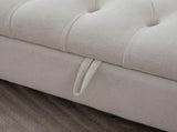 65.75" Wide Modern Upholstered Storage Bench With Double Lids, Napped fabric Foot Stool With Rolled 38105287