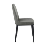 ZUN Sleek Design Gray Velvet Side Chairs Set of 2 Modern Dining Furniture Black Metal Legs B011P146559