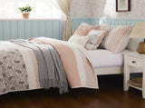 6 Piece Cotton Percale Quilt Set with Throw Pillows Blush King/Cal King B035129024