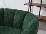 29.9'' Modern Upholstered Chenille Vanity Barrel Accent with Metal Legs, Channel Tufted Lounge W3118P328899