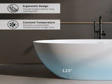 59'' Solid Surface Matte Tub, Solid Surface Soaking Tub, Stone Resin Freestanding Bathtub, Thick 38720386