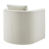 Sutton Ivory Performance Fabric Swivel Barrel Chair B050P322582