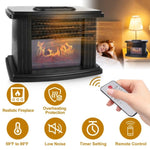 ZUN Electric Fireplace Heater 800W Artificial Flame Stove Heater with Accurate Digital Thermostat Timer 26779855