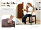 24 Inch Saddle Bar Stool Set of 2 PU Leather Counter Stools with Steel Frame and Footrest, Brown 75183791