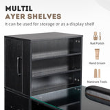 Black relief particle board tempered glass 141*50*112cm three doors and two drawers fanless nail 18175972