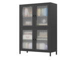 Classic Metal Storage Cabinet Display Cabinet with 4 Glass Doors 4 Shelves Cabinet Freestanding W2378P176269