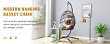 Heavy-Duty Iron Hanging Chair with Wicker Weave Single Person Swing for Indoor/Outdoor W2920P281902