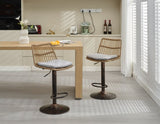 ZUN Set of 2 Rattan Bar Stool, 360 Swivel Bar Chair, Counter Height Chair with Footrest for Kitchen, W1752P195271