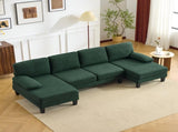 U-Shaped Convertible Sectional Sofa with 2 Chaise Lounges, 4-Seater Modular Couch with Removable & 13591689