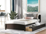 Twin size Platform Bed with Two Drawers, Espresso WF194280AAP