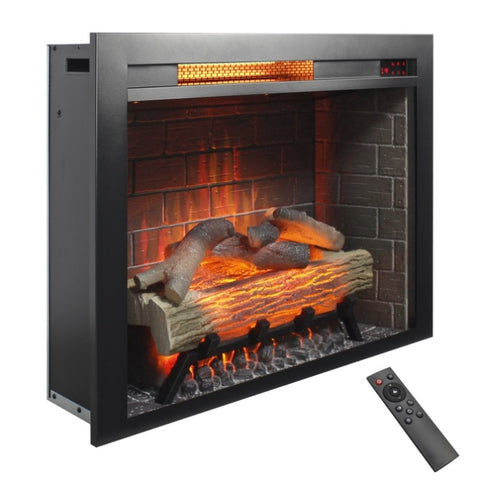 ZUN 28inch Infrared Electric Fireplace Insert, Touch Panel Home Decor Heater, With Cracking Sound W1769P191328