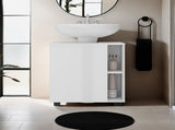 Storage Cabinet 24.4" H, 1 Door, 4 Shelves, 2 Legs, White - Bathroom B097P395910