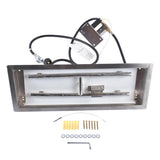 24 x 8-inch Fire Pit Pan Stainless Steel Fire Pit Burner Kit Rectangular Indoor or Outdoor 28311082