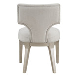 Ivory and Champagne Side Chair with Padded Seat B062P209264