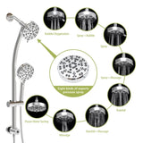 Multi Function Dual Shower Head - Shower System with 4.7" Rain Showerhead, 8-Function Hand Shower, W124362275