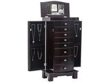 Jewelry Armoire with Mirror, 8 Drawers & 16 Necklace Hooks, 2 Side Swing Doors 06832042