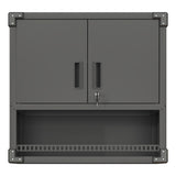 ZUN Metal Wall-Mounted Tool Storage Cabinet with Locking Door and 1 Shelf 1 Opened Drawer for Garage 04205026