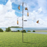 93inch Iron Bird Feeder With Six Hooks, Bird Feeder Black Courtyard 44782895