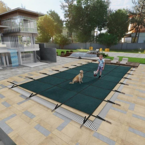 Swimming Pool Safety Cover, Fits 20x40ft Rectangular underground and Inground Swimming Pools, Triple W3459P326025