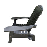 Outdoor or indoor Wood Adirondack chair with an hole to hold umbrella on the arm ,Black W2297P143394