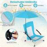 2 Pack Blue Umbrella Chair for Adults with Adjustable ParasolPortable Backpack Beach Chair 77774578