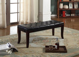 Linon Tufted Bench, Faux Leather, Espresso T2574P164588