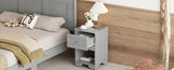 Elegant Design Nightstand with Drawer and Open Shelf for Bedroom, Retro Style Bedside Table with N733P199704E