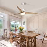 56 Inch Ceiling Fan Light With 6 Speed Remote Energy-saving DC Motor Matte White 56K001-WH