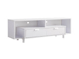 Modern 60" TV Stand with Two Shelves and Two Drawers - White B107131409