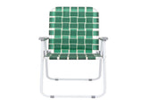 2pcs Steel Tube PP Webbing Bearing 120kg Folding Beach Chair Dark Green Strip 38834103
