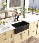 ZUN Inch White Farmhouse Sink Deep Apron Sink Undermount Farmhouse Kitchen Sink Single Farm Sink W928123624