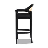 Americana Mid-Century Modern 30.5" Cane Back Bar Stool, Jet Black B2719P297791