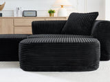 114" Cloud Sectional Couch with L-Shape Chaise, Modular Sofa with Movable Ottoman, Upholstered W1117P371650