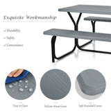 Picnic Table Bench Set Gray 61147457