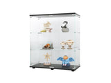 Two-door Glass Display Cabinet 3 Shelves with Door, Floor Standing Curio Bookshelf for Living Room W1806104445
