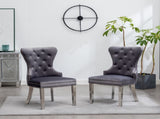 Montura Contemporary Tufted Velvet Chair with Nailhead Trim, Set of 2, Gray T2574P164575