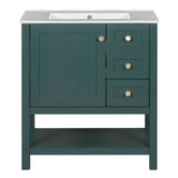 ZUN 30inch Transitional Style Bathroom Vanity Cabinet Combo with Ceramic Sink 27753164