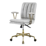 Vintage White and Chrome Swivel Office Chair B062P186452