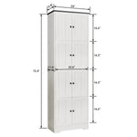 ZUN Tall Storage Cabinet with 8 Doors and 4 Shelves, Wall Storage Cabinet for Living Room, Kitchen, 99782676