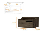 Dark Brown Dual-Shelf Display Floating Nightstand B062P175146