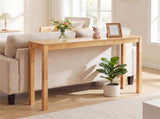 48" Solid Wood Leg Console Table, Narrow Farmhouse Entryway Table for Hallway & Sofa - Natural 83230197