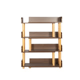 4 Tier Retractable & Rotatable Bookcases, Wooden Corner Book Shelf, Storage Rack for W1801P195686