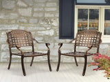Patio Chairs Set of 2 - Stackable Outdoor Cast Aluminum Dining Chairs with Vintage Bronze Finish and 93816729