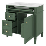 30'' Bathroom Vanity with Top Sink, Modern Bathroom Storage Cabinet with 2 Drawers and a Tip-out N710P206904F