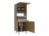 Fingal Kitchen Pantry with Microwave Space, Four Shelves and Closed Storage, Natural Oak B097P474321